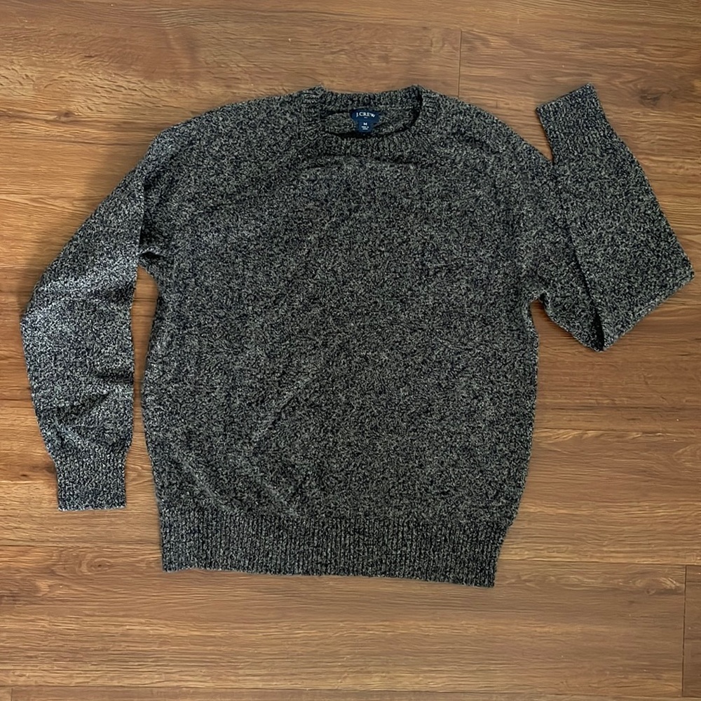 Gray wool mix sweater men